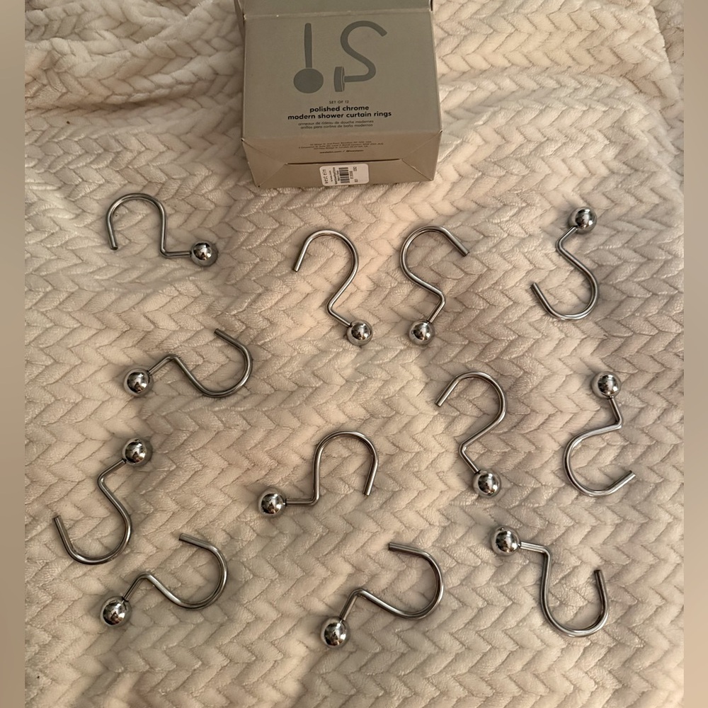 West Elm Chrome Shower Curtain rings